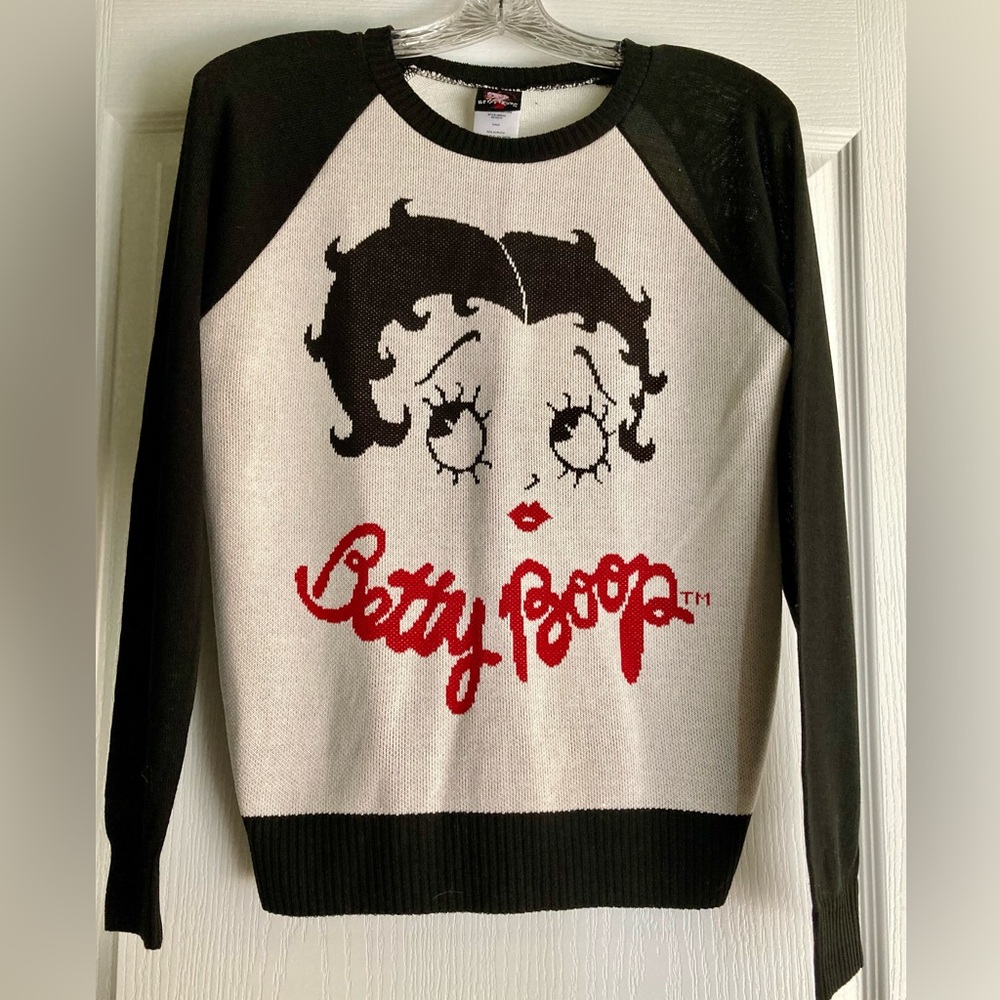 NEW Adorable BETTY BOOP Sweater Size Small PLUS Bonus NEW Betty Boop Shot Glass